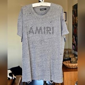 Amiri Men's Gray Distressed Tshirt